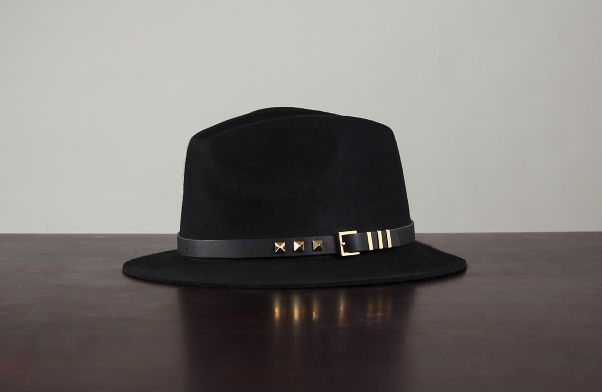 WHITE SANDS Wool Felt Hat Belt Style One Size Black